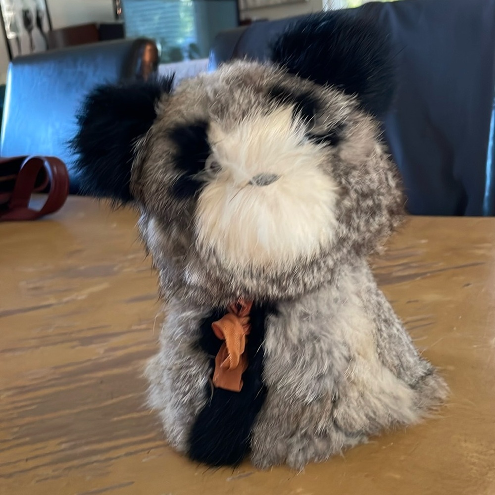 Vintage real fur handmade bobble head